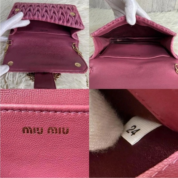Miu Miu Pink Velvet Shoulder Bag - Picture 9 of 10